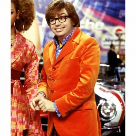 Austin Powers Mike Myers Orange Velvet Blazer | AmericaSuits